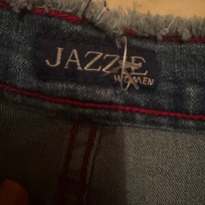 Jazze Women Blue Denim Jeans with Red Stitch Detail